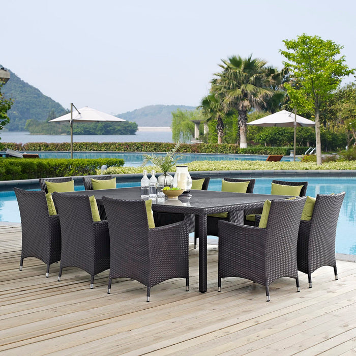 Convene 11 Piece Outdoor Dining Set by Modway - front view