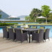 Convene 11 Piece Outdoor Dining Set by Modway - front view