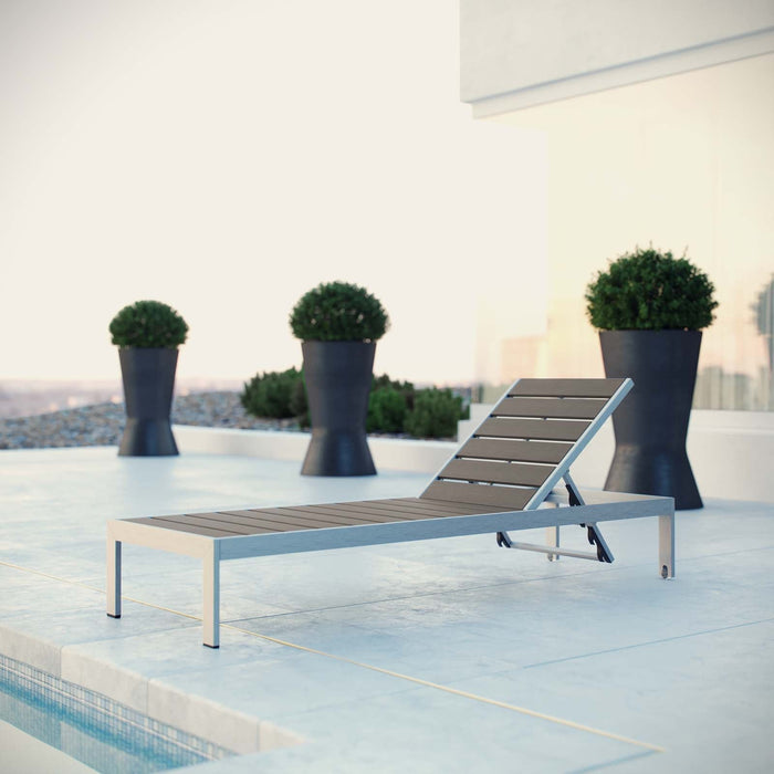 Shore Outdoor Patio Aluminum Chaise - Modway \outdoor\chaise lounges