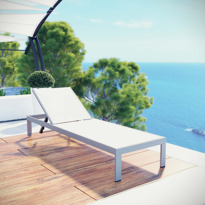 Shore Outdoor Patio Aluminum Mesh Chaise - view 9