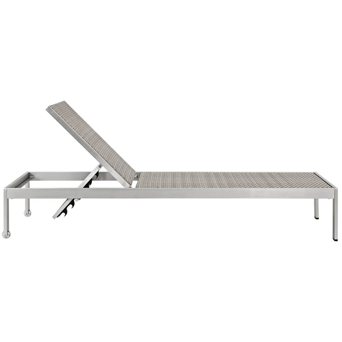Shore Outdoor Patio Aluminum Rattan Chaise - detail close-up