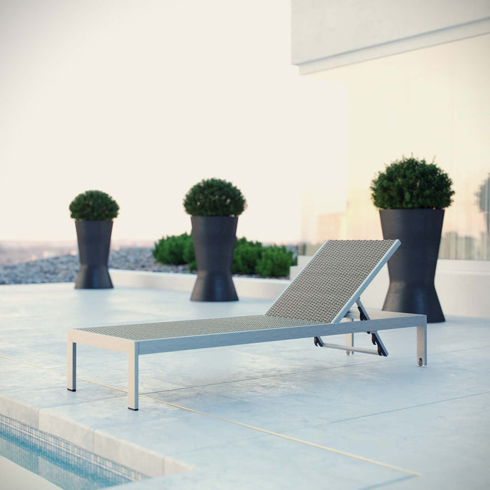 Shore Outdoor Patio Aluminum Rattan Chaise - Modway \outdoor\chaise lounges