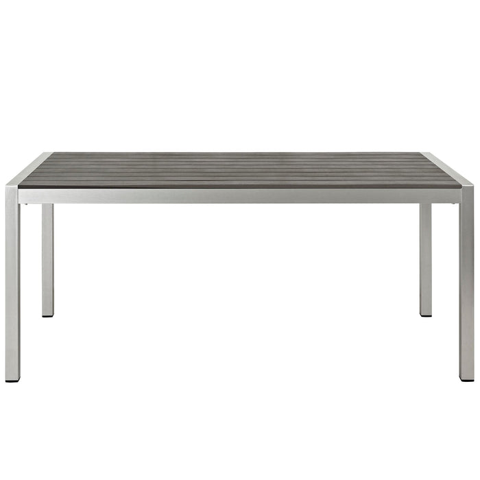 Shore Outdoor Patio Aluminum Dining Table - detail close-up