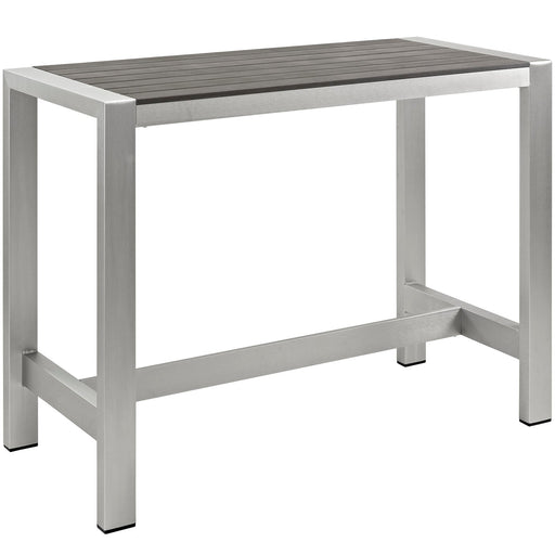 Shore Outdoor Patio Aluminum Rectangle Bar Table - alternate angle view