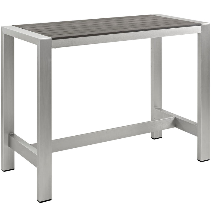 Shore Outdoor Patio Aluminum Rectangle Bar Table - alternate angle view