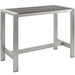Shore Outdoor Patio Aluminum Rectangle Bar Table - alternate angle view