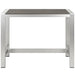 Shore Outdoor Patio Aluminum Rectangle Bar Table - detail close-up