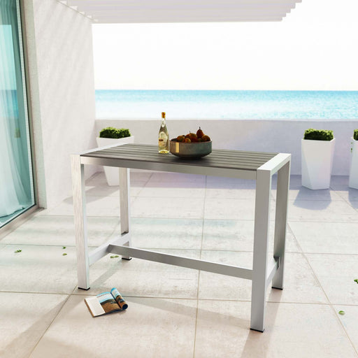 Shore Outdoor Patio Aluminum Rectangle Bar Table - Modway \outdoor\bar tables