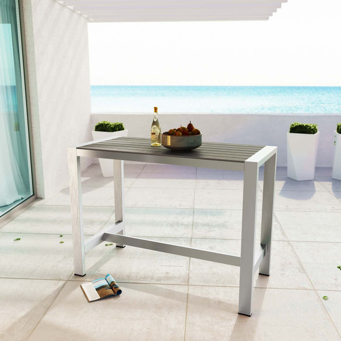 Shore Outdoor Patio Aluminum Rectangle Bar Table - Modway \outdoor\bar tables