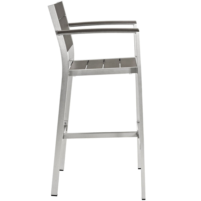 Shore Outdoor Patio Aluminum Bar Stool - detail close-up