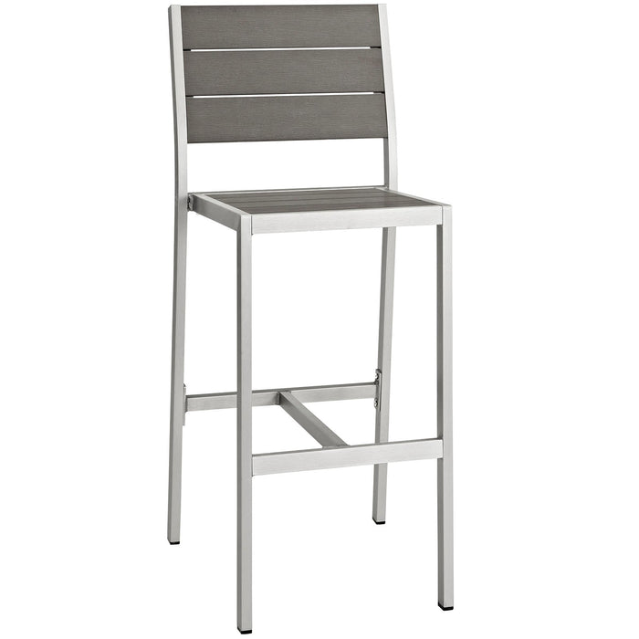 Shore Outdoor Patio Aluminum Armless Bar Stool - alternate angle view