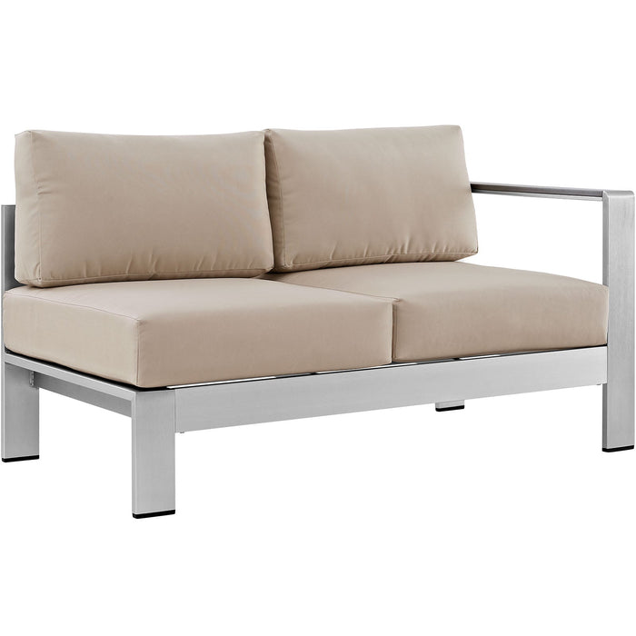 Shore Right-Arm Corner Sectional Outdoor Patio Aluminum Loveseat - alternate angle view