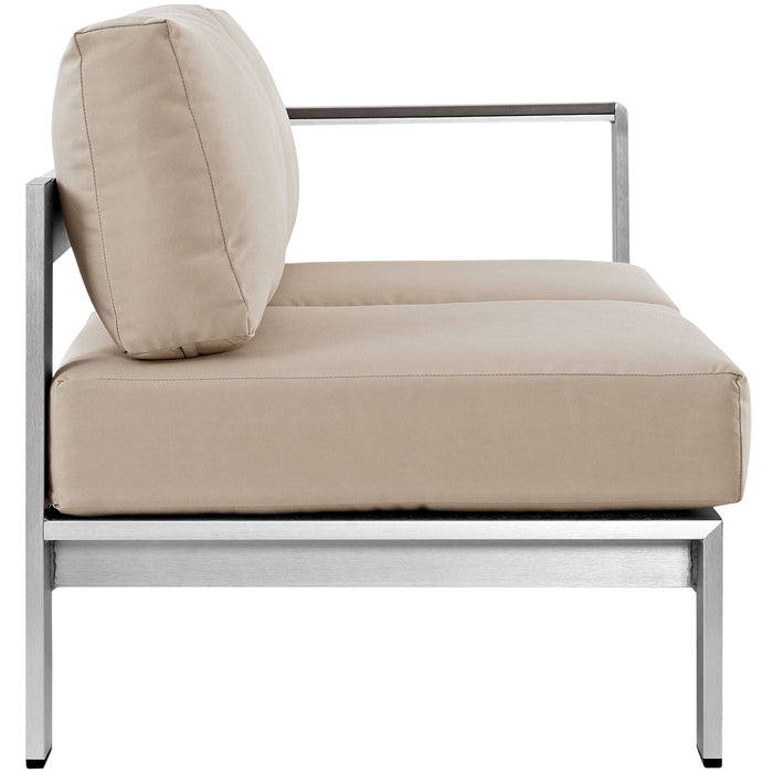 Shore Right-Arm Corner Sectional Outdoor Patio Aluminum Loveseat - detail close-up