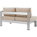Shore Right-Arm Corner Sectional Outdoor Patio Aluminum Loveseat - in lifestyle setting