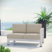 Shore Right-Arm Corner Sectional Outdoor Patio Aluminum Loveseat - Modway \outdoor\sofas & sectionals