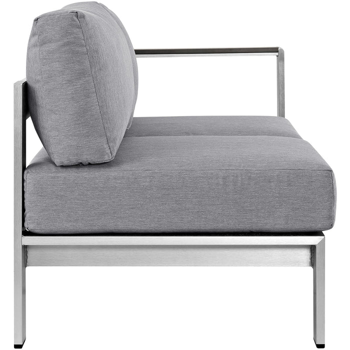 Shore Right-Arm Corner Sectional Outdoor Patio Aluminum Loveseat - view 7