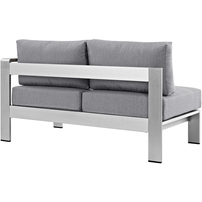 Shore Right-Arm Corner Sectional Outdoor Patio Aluminum Loveseat - view 8