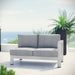 Shore Right-Arm Corner Sectional Outdoor Patio Aluminum Loveseat - view 5