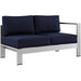 Shore Right-Arm Corner Sectional Outdoor Patio Aluminum Loveseat - view 10