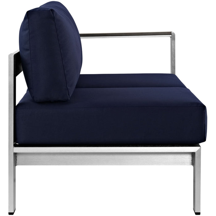 Shore Right-Arm Corner Sectional Outdoor Patio Aluminum Loveseat - view 11