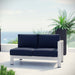 Shore Right-Arm Corner Sectional Outdoor Patio Aluminum Loveseat - view 9