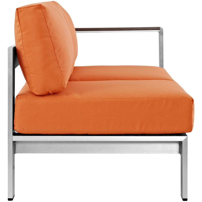 Shore Right-Arm Corner Sectional Outdoor Patio Aluminum Loveseat - view 15