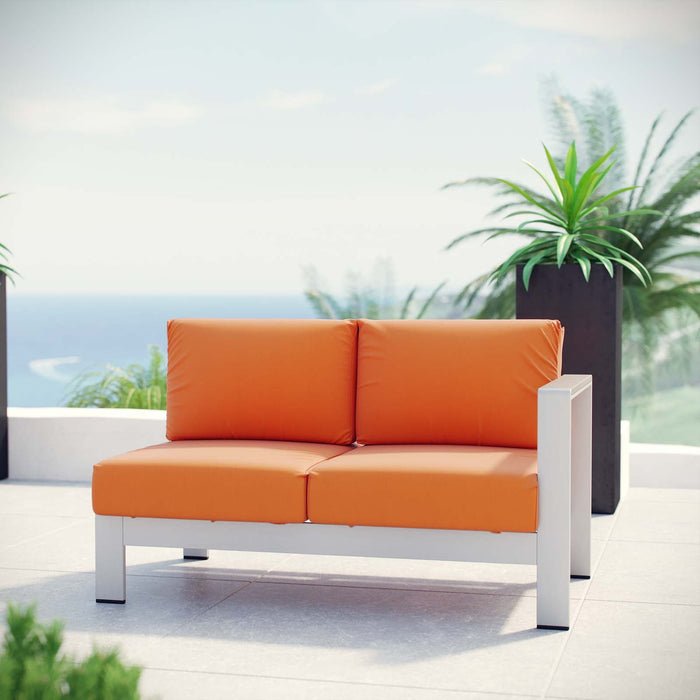 Shore Right-Arm Corner Sectional Outdoor Patio Aluminum Loveseat - view 13
