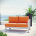 Shore Right-Arm Corner Sectional Outdoor Patio Aluminum Loveseat - view 13