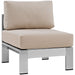 Shore Armless Outdoor Patio Aluminum Chair - alternate angle view