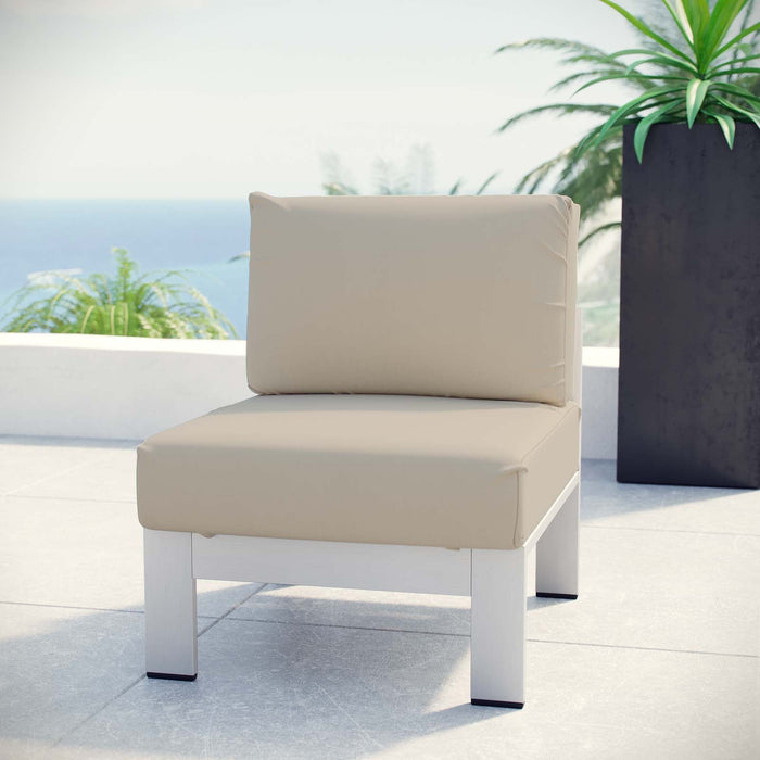 Shore Armless Outdoor Patio Aluminum Chair - Modway \outdoor\sofas & sectionals
