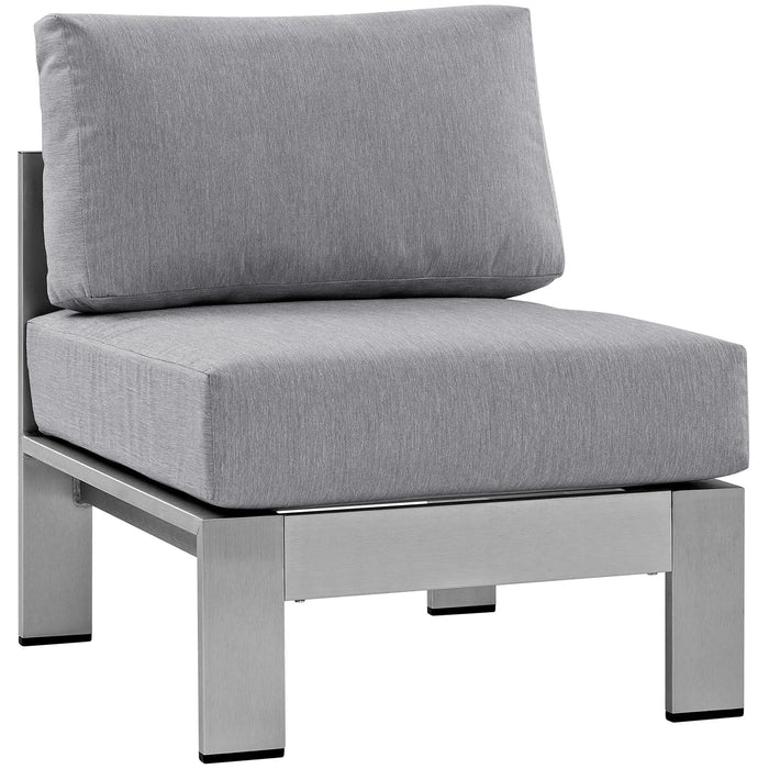 Shore Armless Outdoor Patio Aluminum Chair - view 6
