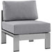 Shore Armless Outdoor Patio Aluminum Chair - view 6