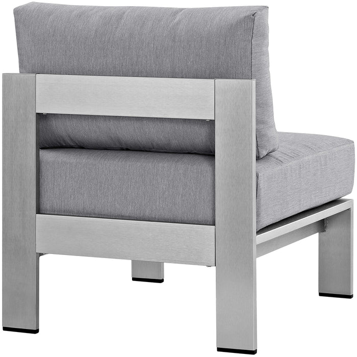 Shore Armless Outdoor Patio Aluminum Chair - view 8
