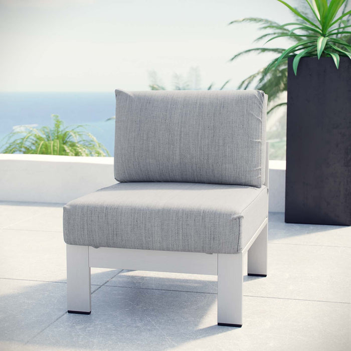 Shore Armless Outdoor Patio Aluminum Chair - view 5