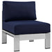 Shore Armless Outdoor Patio Aluminum Chair - view 10