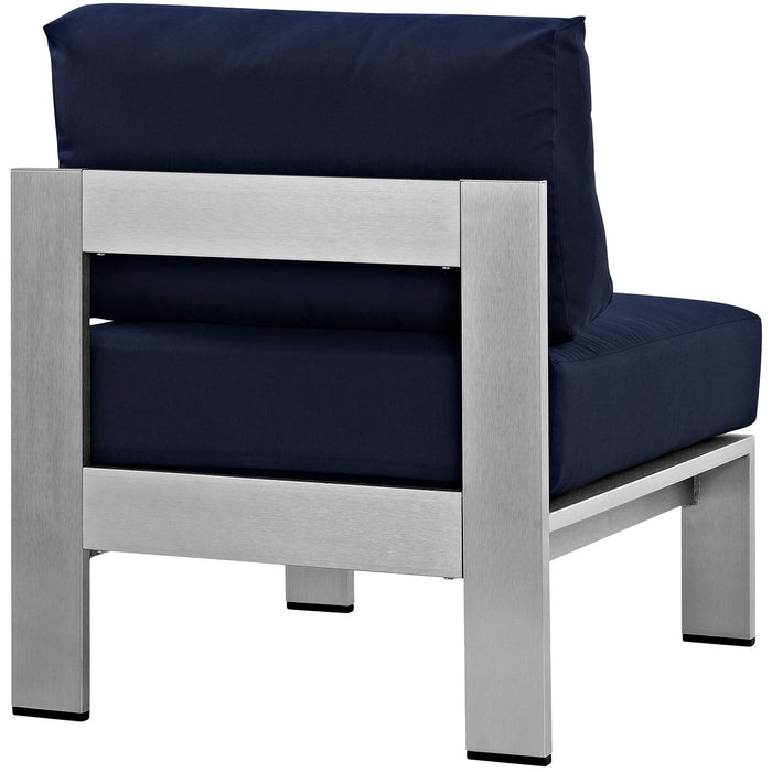 Shore Armless Outdoor Patio Aluminum Chair - view 12