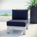 Shore Armless Outdoor Patio Aluminum Chair - view 9