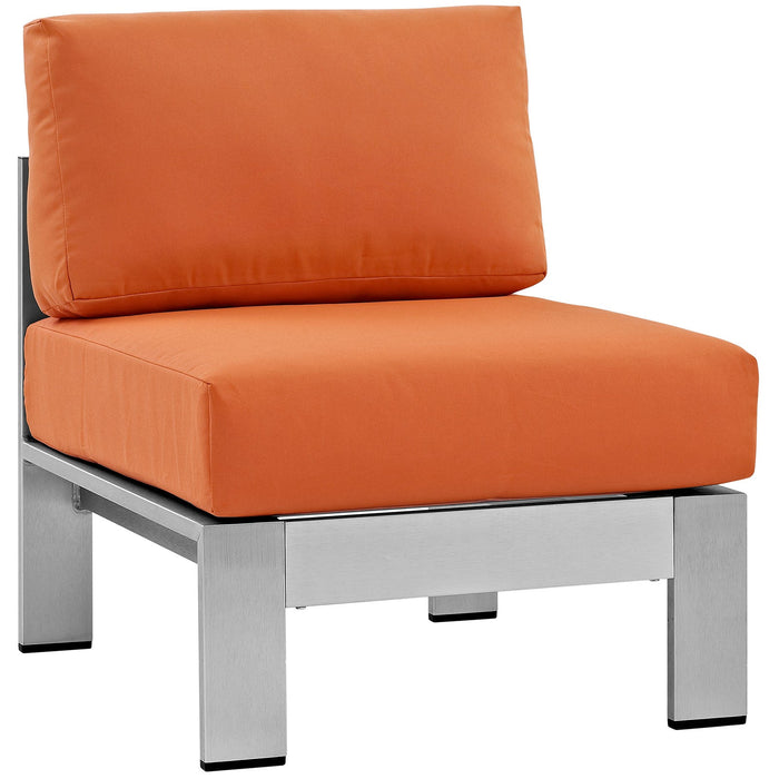 Shore Armless Outdoor Patio Aluminum Chair - view 14