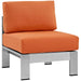 Shore Armless Outdoor Patio Aluminum Chair - view 14