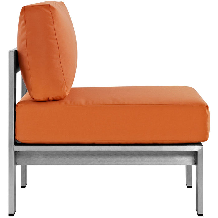 Shore Armless Outdoor Patio Aluminum Chair - view 15