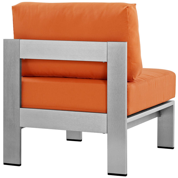 Shore Armless Outdoor Patio Aluminum Chair - view 16