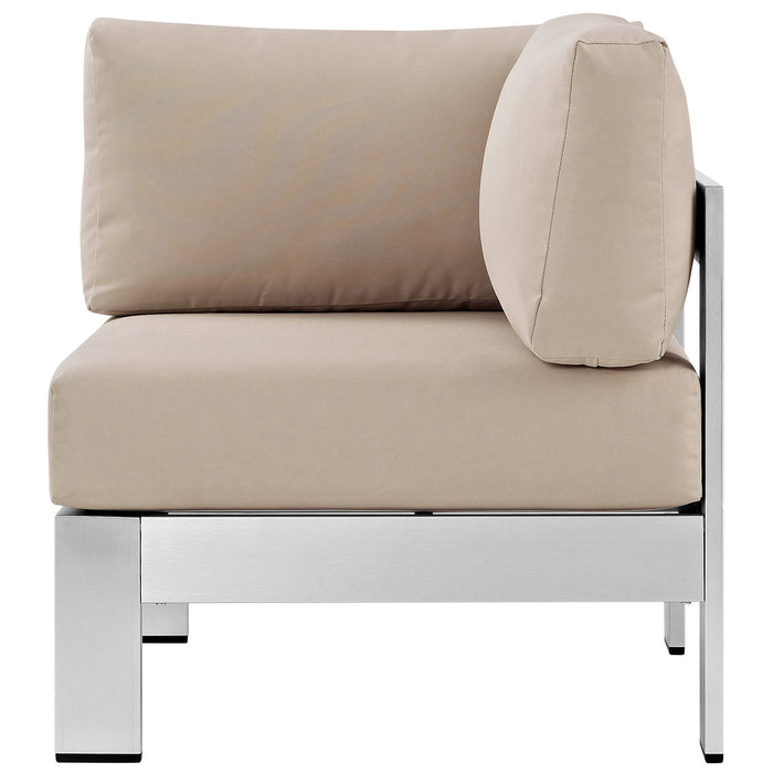 Shore Outdoor Patio Aluminum Corner Sofa - detail close-up