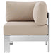 Shore Outdoor Patio Aluminum Corner Sofa - detail close-up