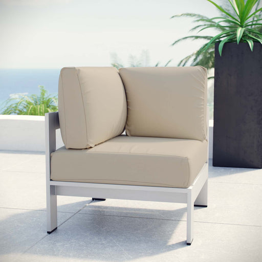 Shore Outdoor Patio Aluminum Corner Sofa - Modway \outdoor\sofas & sectionals