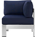 Shore Outdoor Patio Aluminum Corner Sofa - view 12