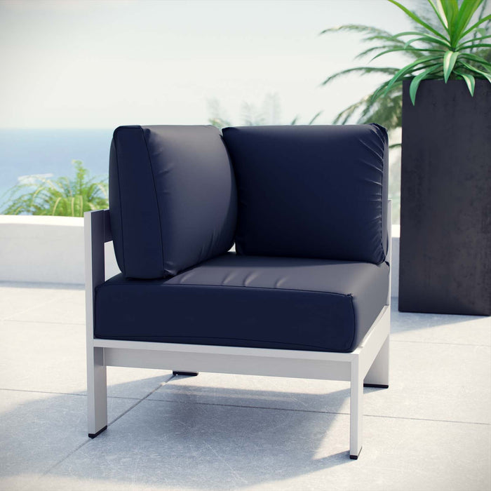 Shore Outdoor Patio Aluminum Corner Sofa - view 9