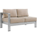 Shore Left-Arm Corner Sectional Outdoor Patio Aluminum Loveseat - alternate angle view
