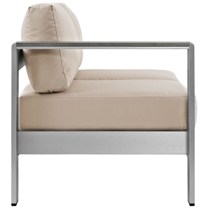 Shore Left-Arm Corner Sectional Outdoor Patio Aluminum Loveseat - detail close-up