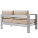 Shore Left-Arm Corner Sectional Outdoor Patio Aluminum Loveseat - in lifestyle setting