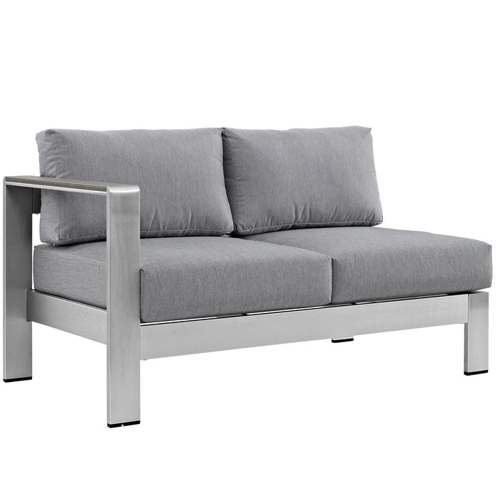 Shore Left-Arm Corner Sectional Outdoor Patio Aluminum Loveseat - view 6